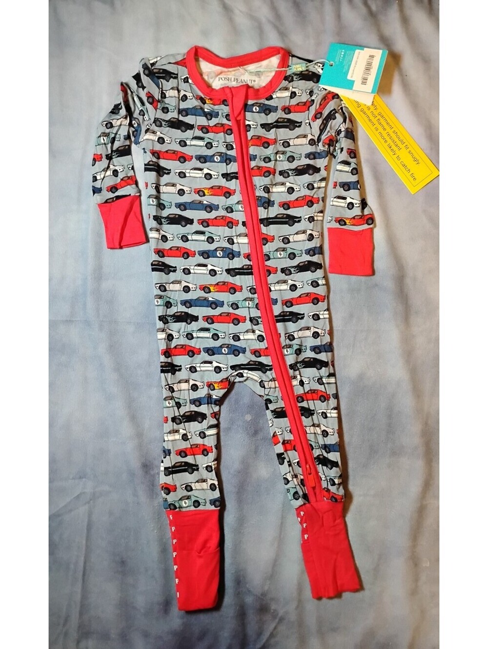 New with tags Posh Peanut Boys miles Print convertible one piece bamboo